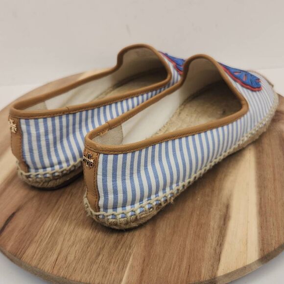Tory Burch Striped Crab and Shell Espadrilles Women's Size 9.5 - Picture 4 of 10